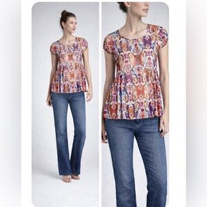 Anthropologie Weston Wear Sprouted Peplum Top